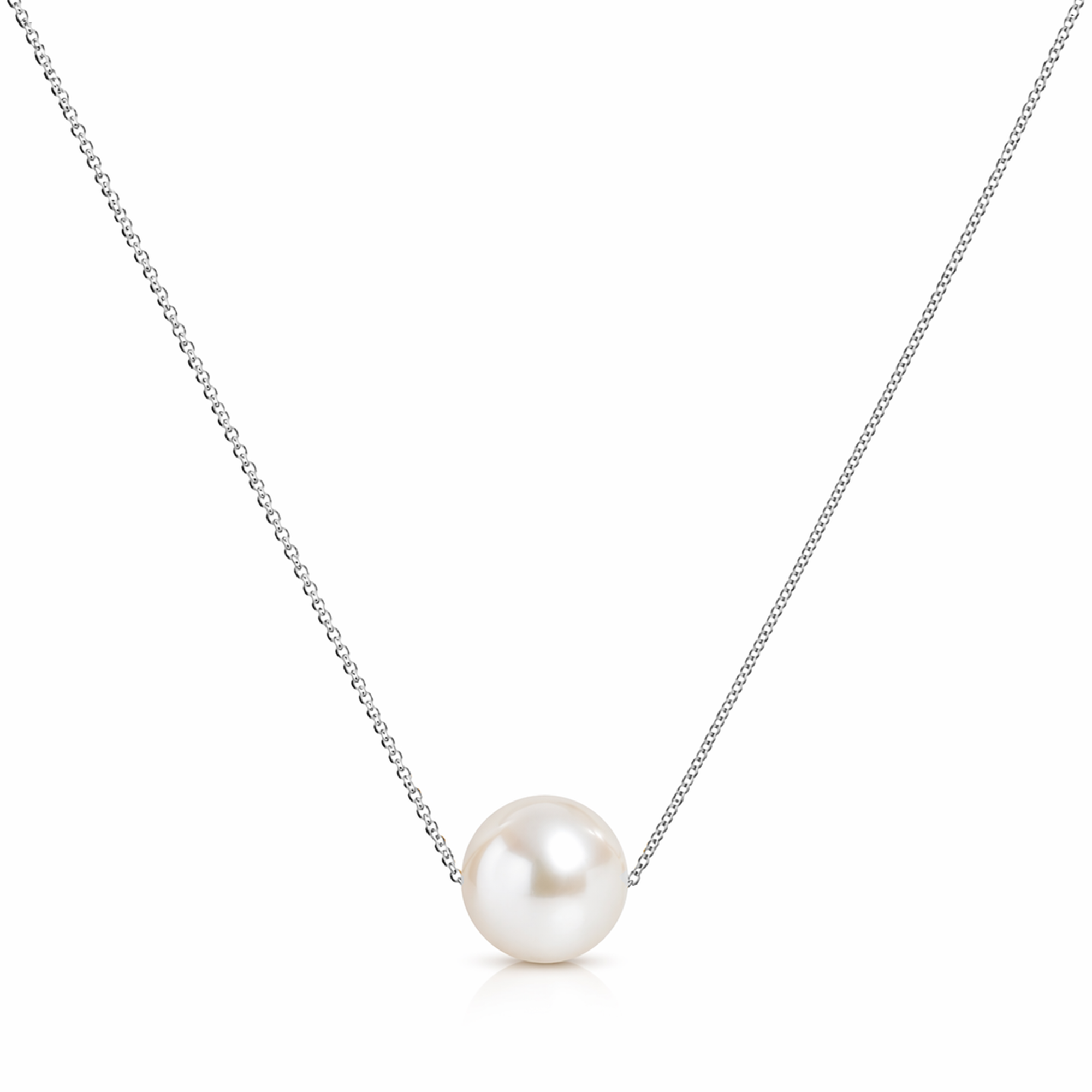 Sterling Silver Pearl Sliding Necklace