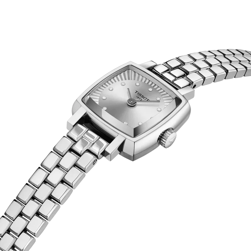 Tissot Lovely Square Silver Diamond Dial Watch