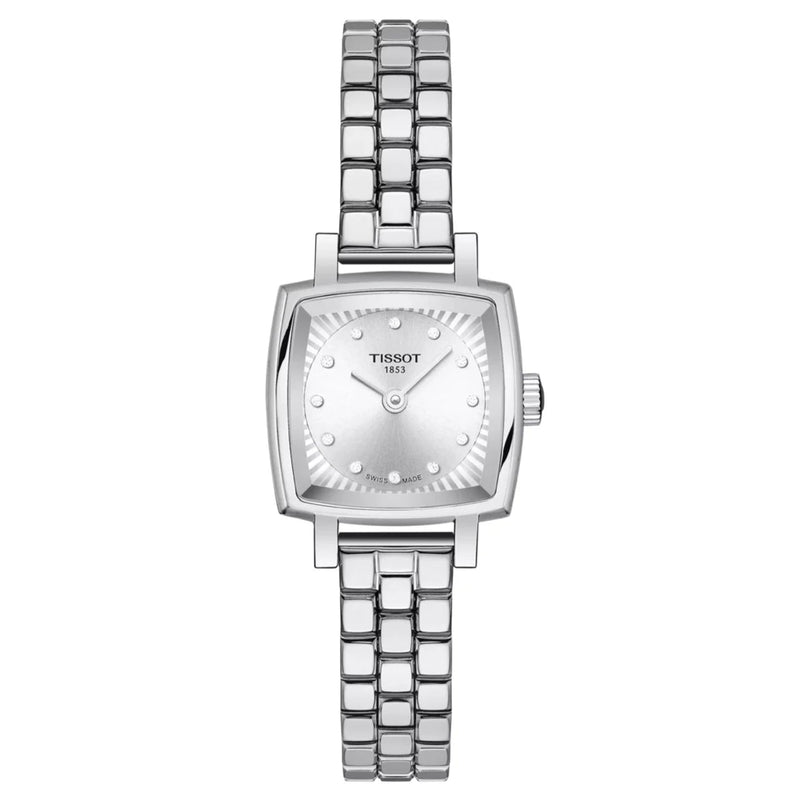 Tissot Lovely Square Silver Diamond Dial Watch