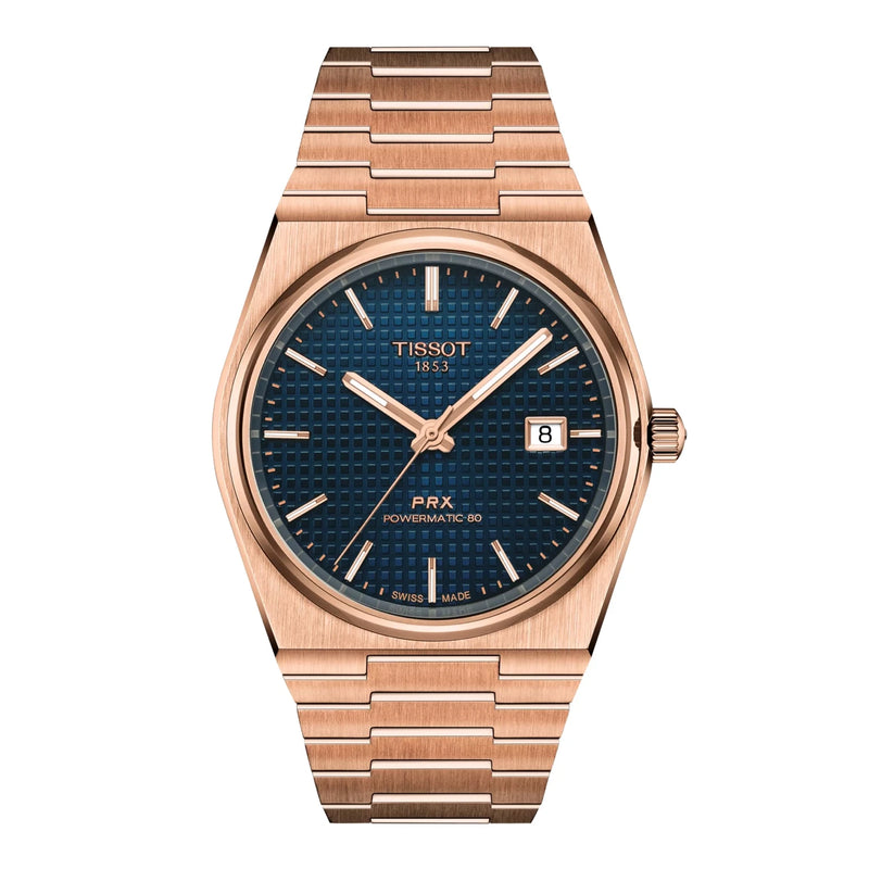 Tissot PRX Rose Gold Powermatic 80 Blue Dial Watch