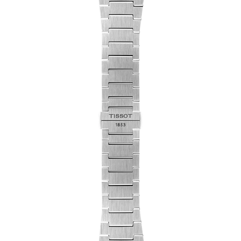 Tissot PRX chronograph stainless steel bracelet and clasp with Tissot 1853 logo