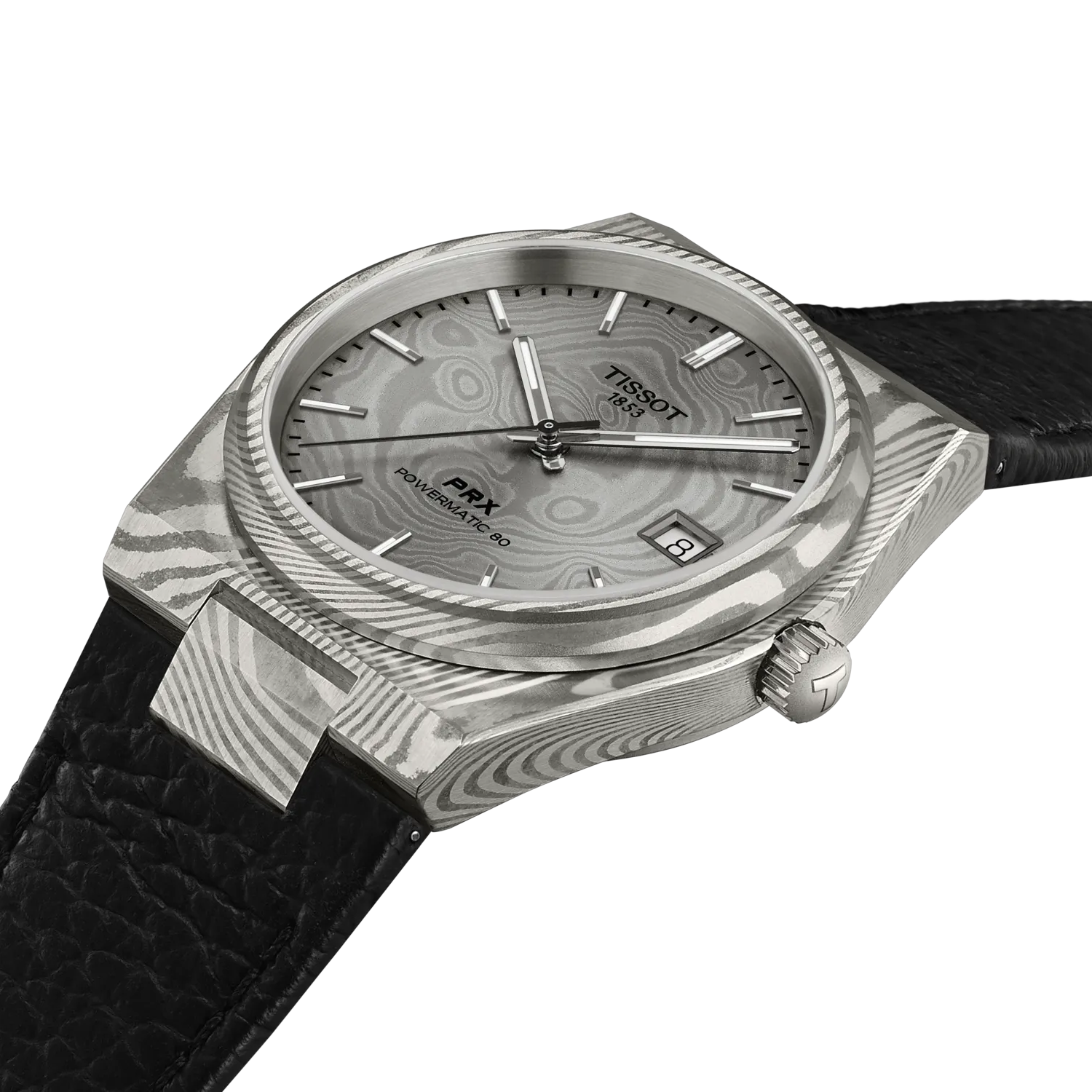 Tissot PRX Powermatic 80 38mm Damascus Steel Watch