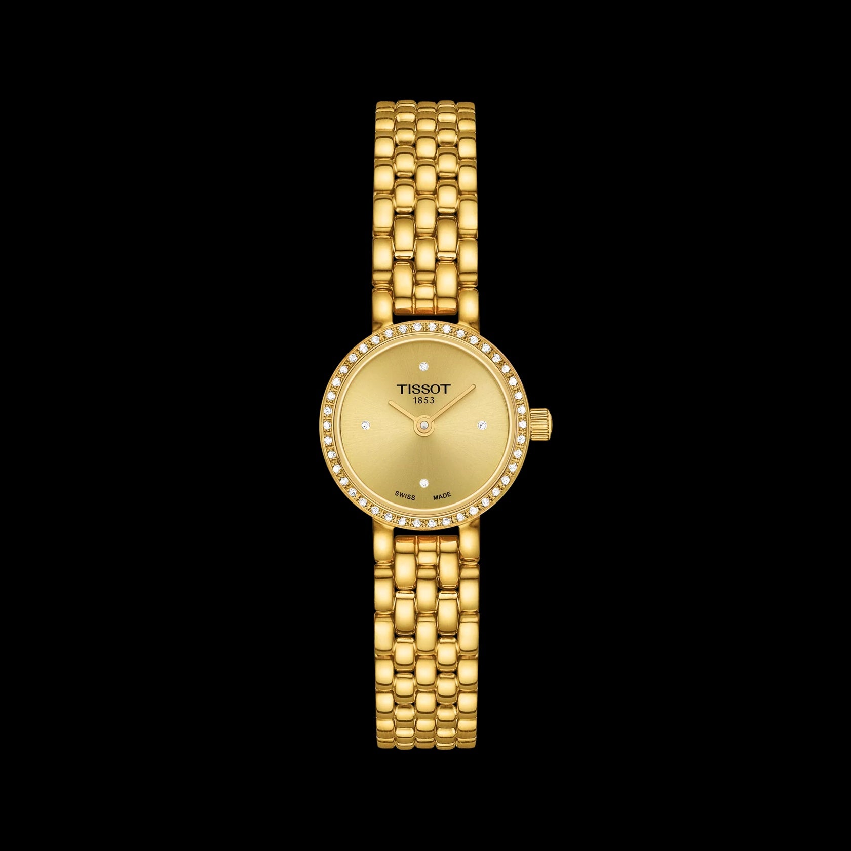 Tissot Ladies Lovely Quartz Yellow Gold Champagne Diamond Dial Watch