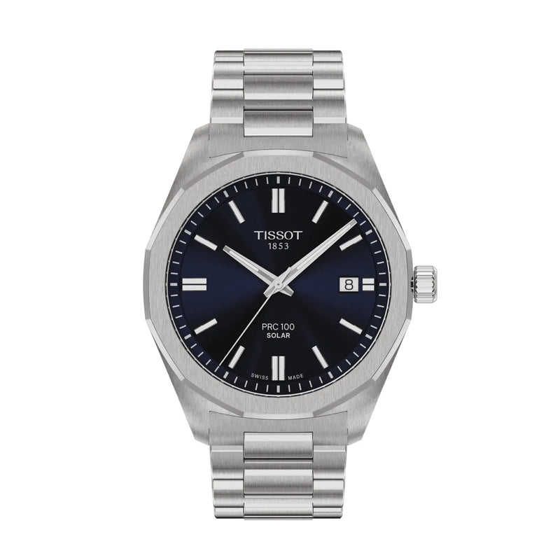 Tissot PRC 100 Solar Quartz 39mm Blue Dial Watch