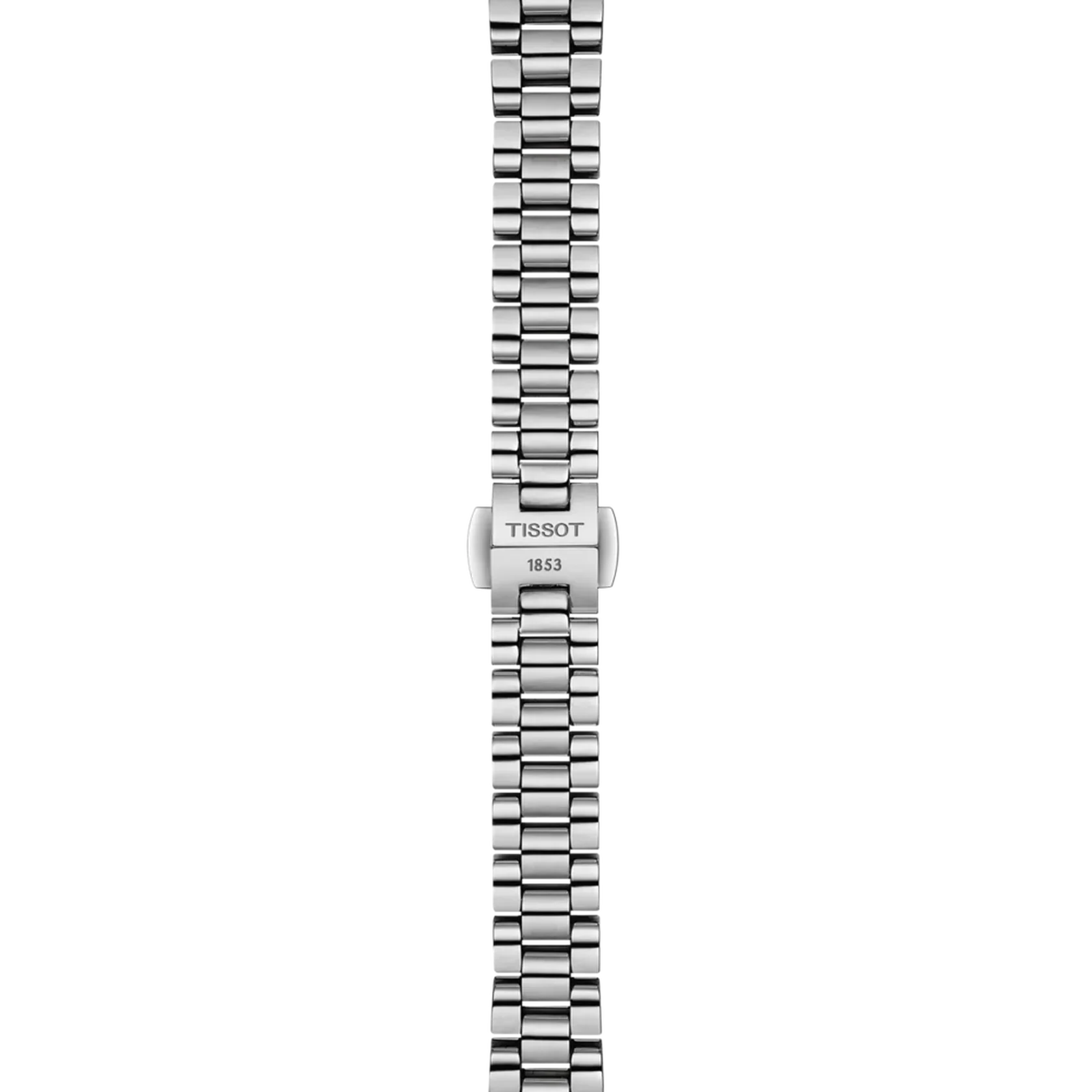 Tissot women’s stainless steel watch bracelet with branded folding clasp