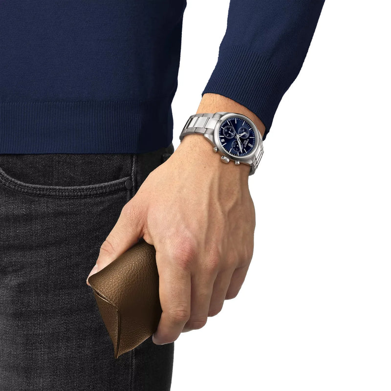 Tissot PR 100 Chronograph Blue Dial Watch