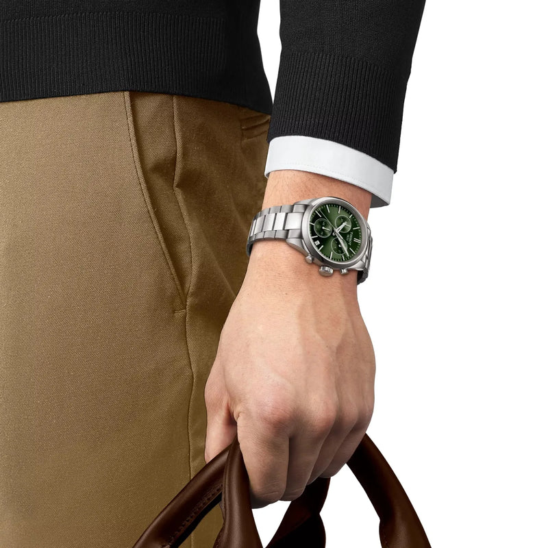 Tissot PR 100 Chronograph Green Dial Watch