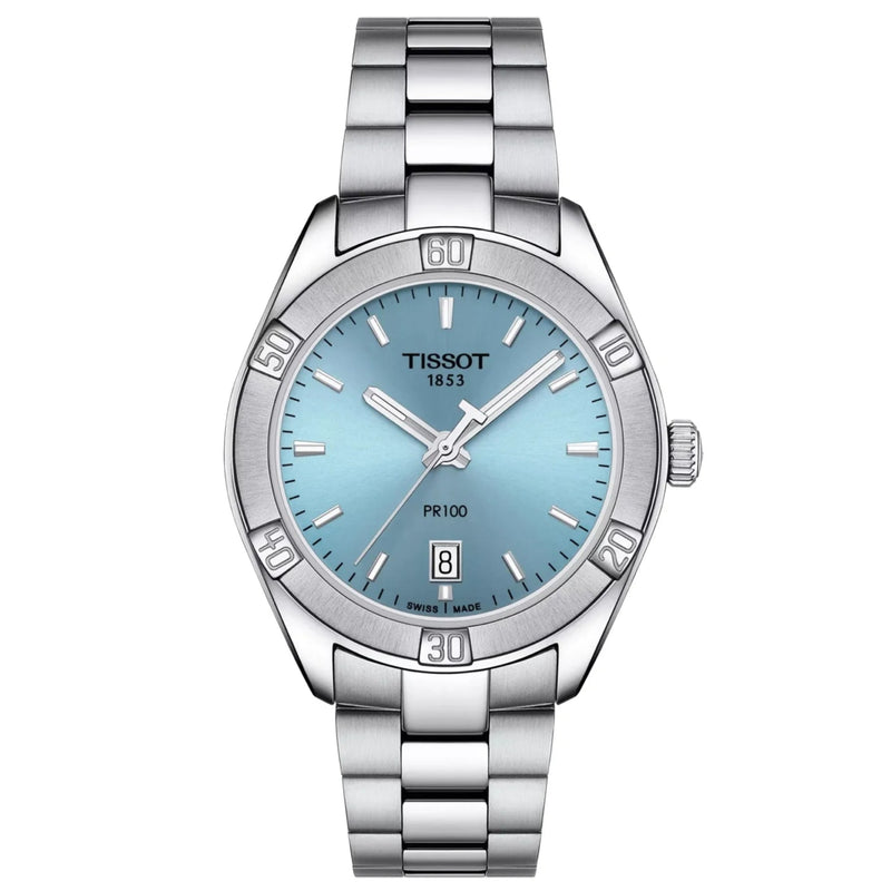 Tissot PR 100 Quartz Lady Sport Chic Light Blue Dial Watch