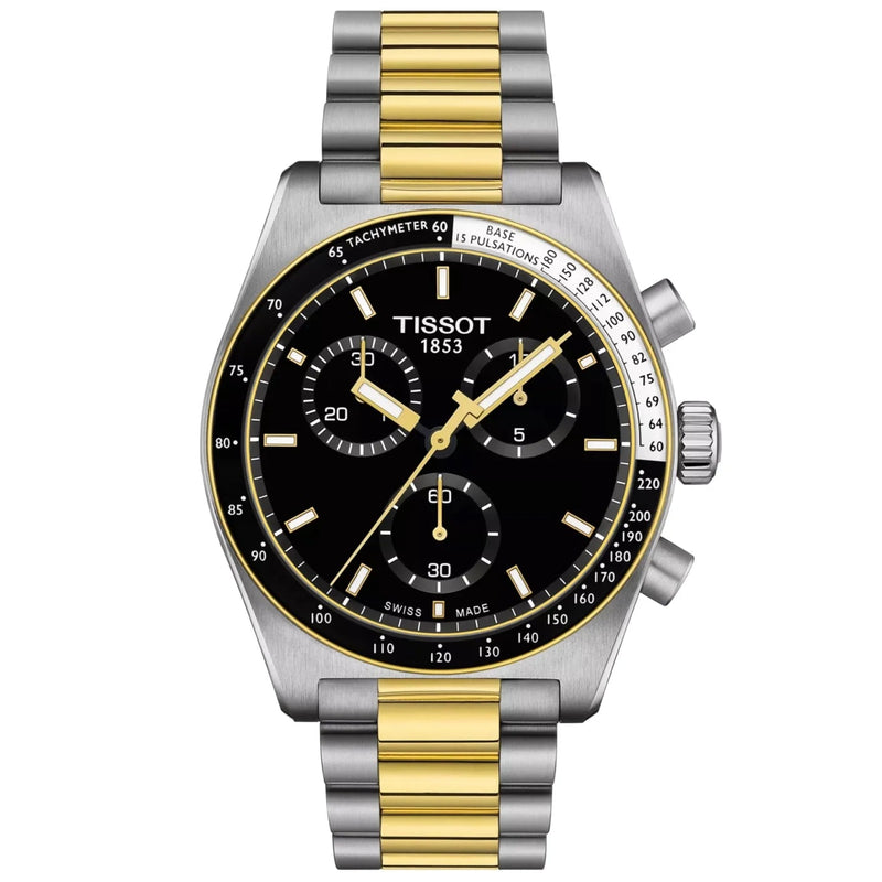 Tissot PR516 Chronograph Bi-Metal Black Dial Watch