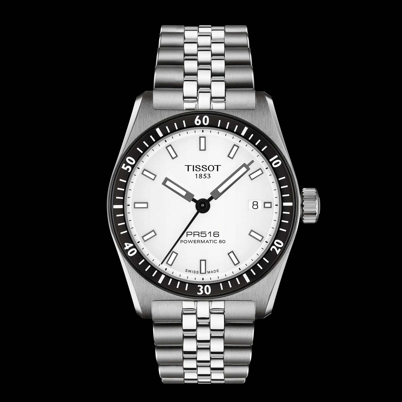 Tissot PR516 Powermatic 80 Black & White Watch