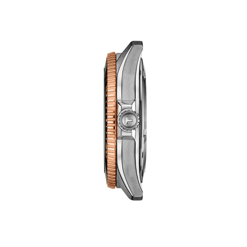 Tissot Seastar 1000 Powermatic 80 Rose Gold Black Dial Watch
