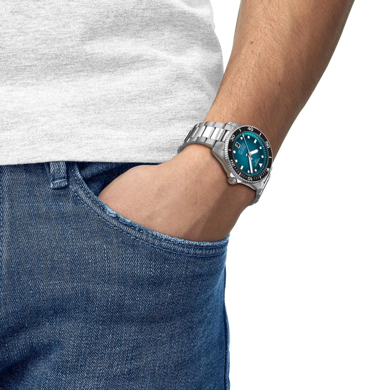 Tissot Seastar 1000 Powermatic 80 Graded Turquoise-Black Dial Watch