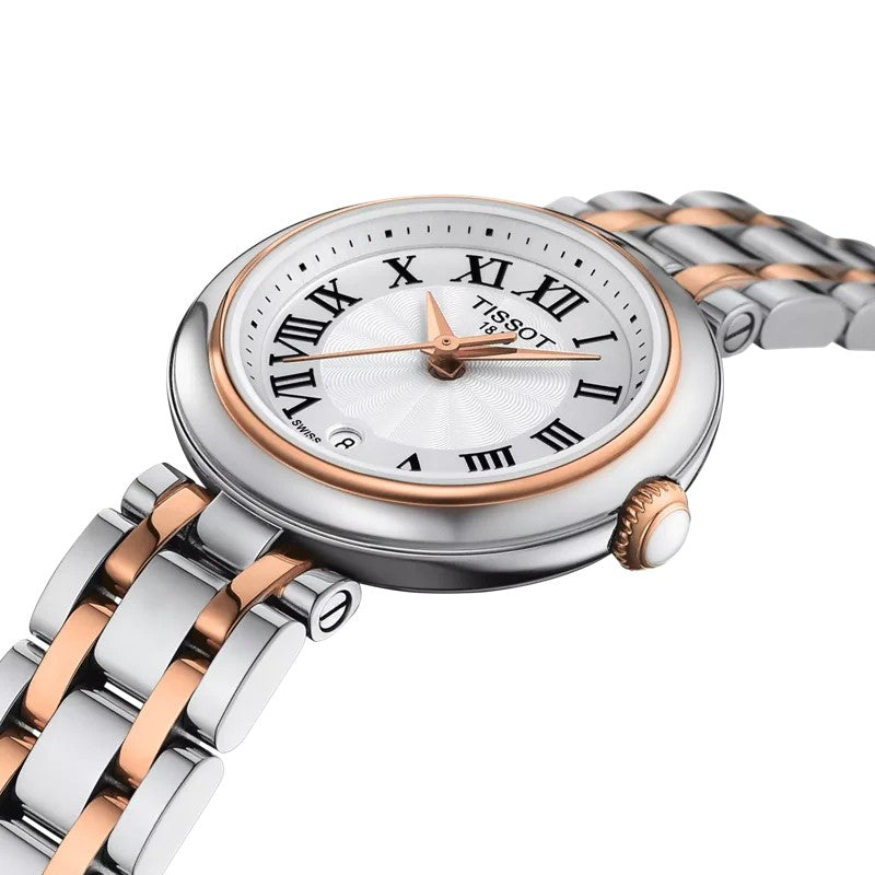 Tissot Bellissima Quartz Small Lady Rose Bi-Metal White Dial Watch