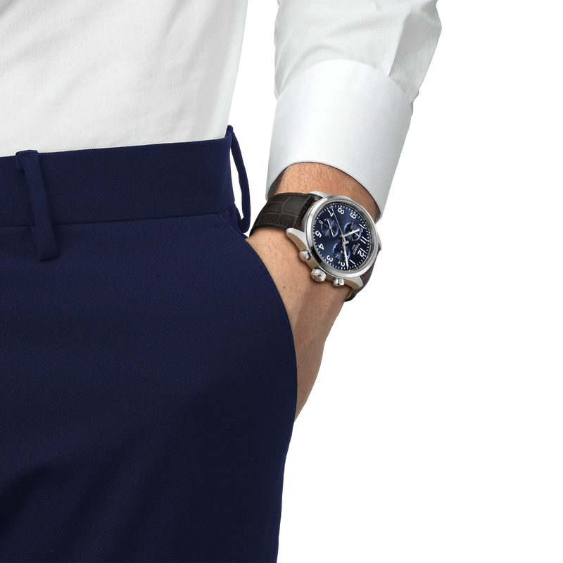 Tissot Chrono L Classic Quartz Blue Dial Leather Watch