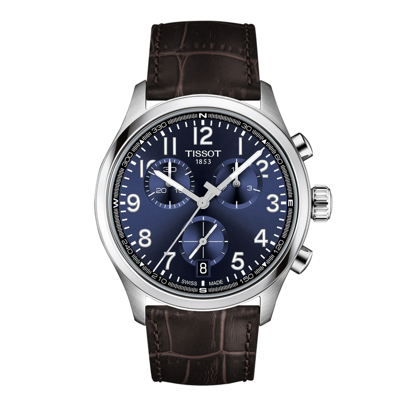 Tissot Chrono L Classic Quartz Blue Dial Leather Watch