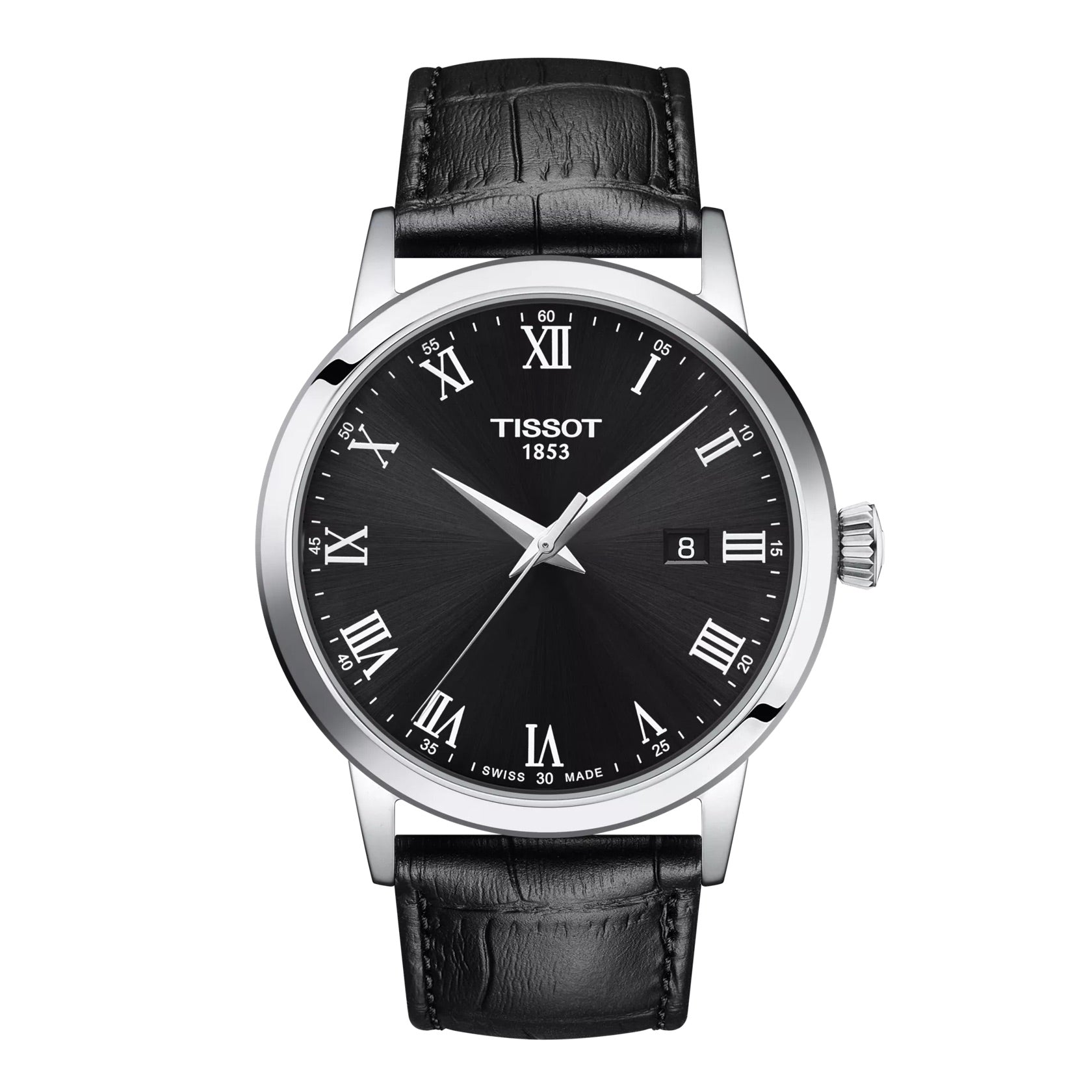 Tissot Classic Dream 42mm Black Dial Leather Strap Watch