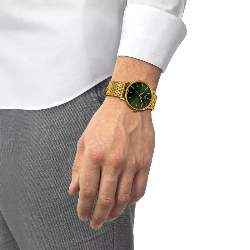 Tissot Everytime 40mm Gold Green Dial Watch