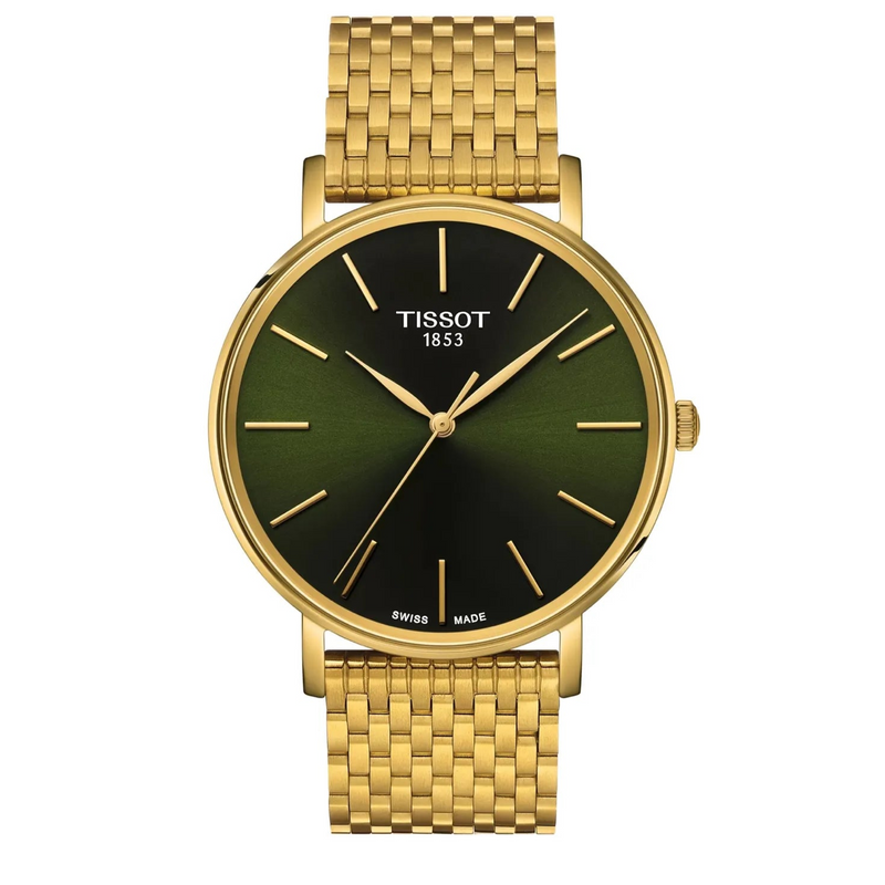 Tissot Everytime 40mm Gold Green Dial Watch