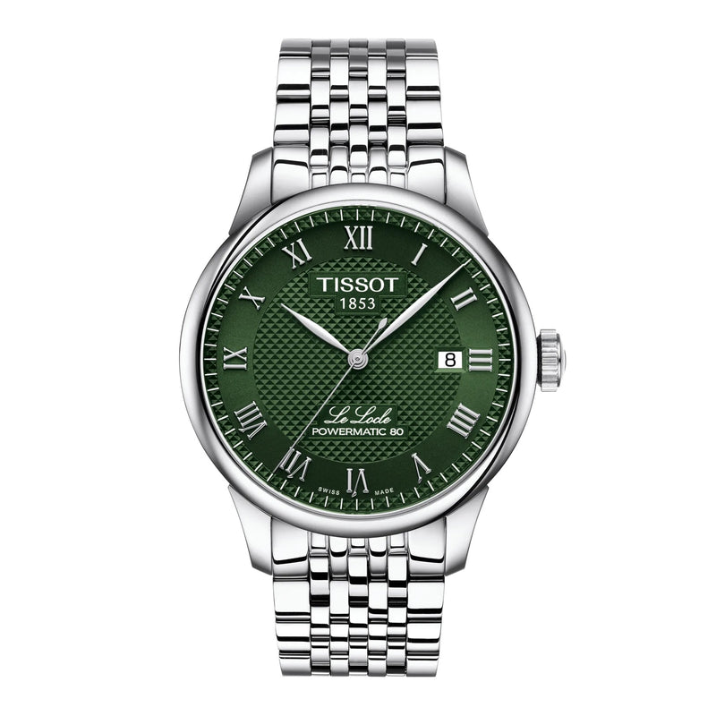 Tissot Le Locle Powermatic 80 Green Dial Stainless Steel Bracelet Watch