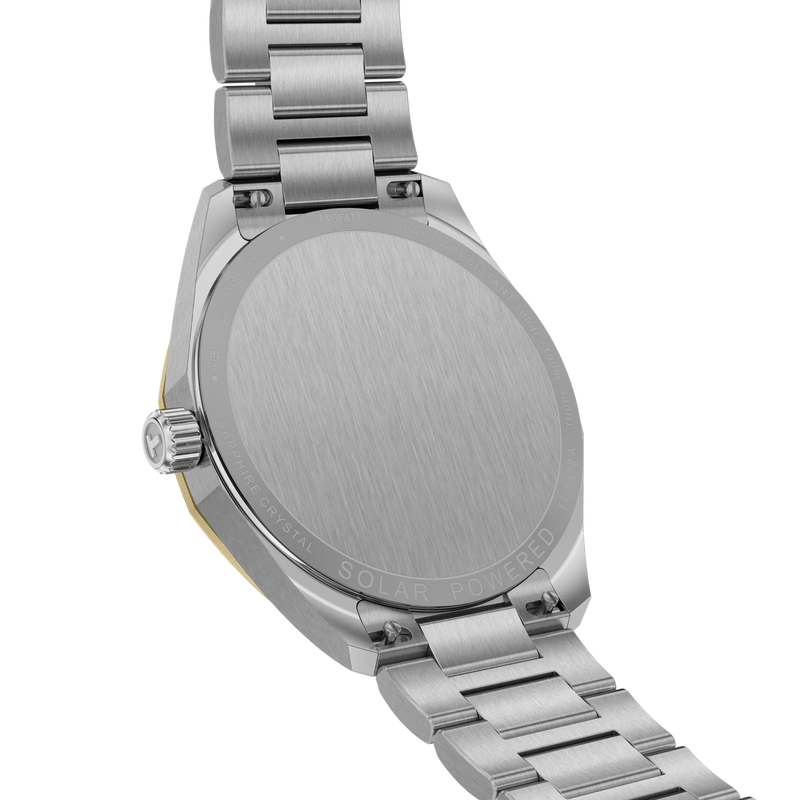 Tissot PRC 100 Solar 39mm Bi-Metal Silver Dial Watch