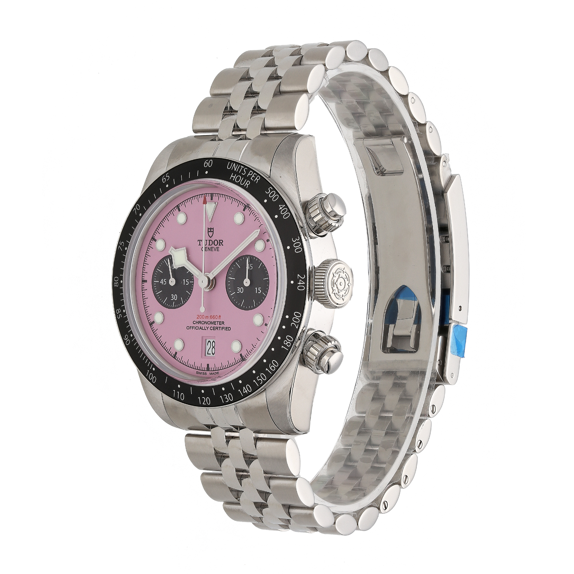 Unworn Tudor Black Bay Chronograph 79360N ‘Miami Pink’ 41mm Watch – 2025, Fully Stickered, Full Set