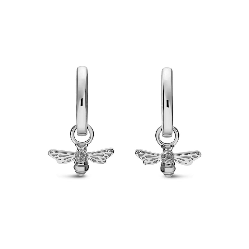 Sterling Silver Bee Huggie Hoop Earrings