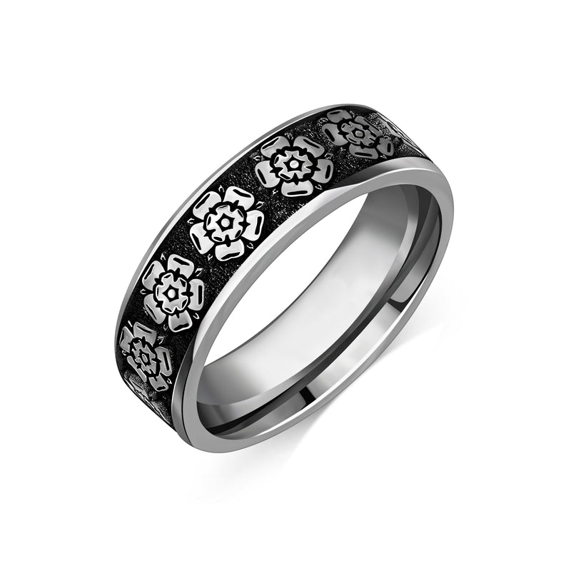 Titanium Yorkshire Rose Ring