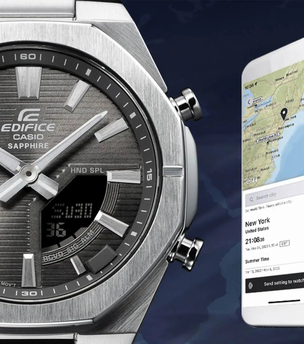 Casio Men's Edifice ECB-S10D-8AEF Smartlink Watch