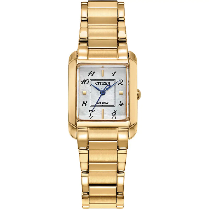 Citizen L Bianca Eco-Drive Ladies’ Gold Tone Mother of Pearl Watch EW5602-57D
