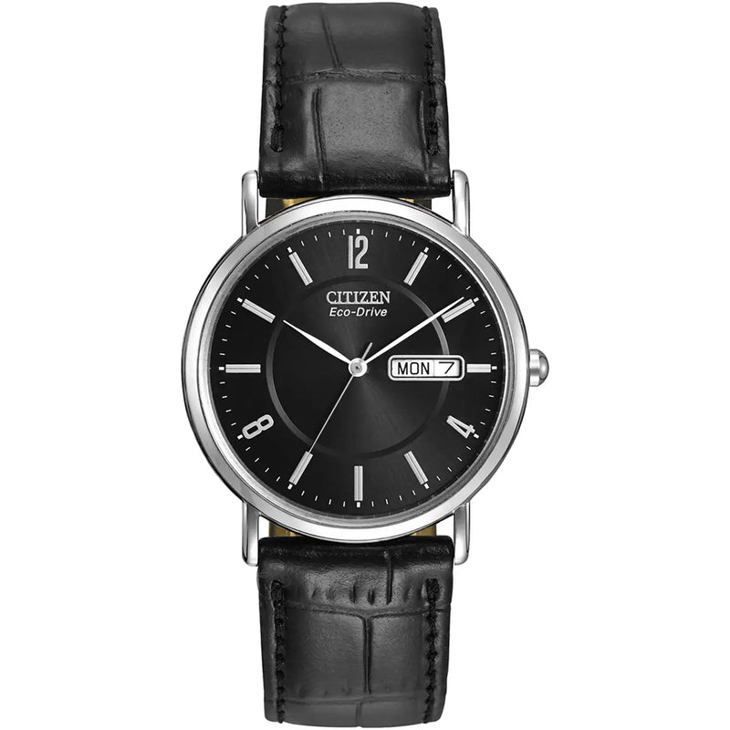 Citizen Eco-Drive Men’s Black Dial Leather Strap Watch BM8240-03E