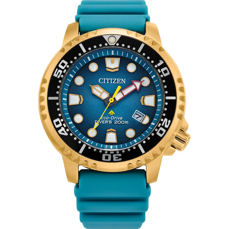 Citizen Promaster Diver Eco-Drive Men’s 44mm Gold Tone Black Dial Watch BN0162-02X