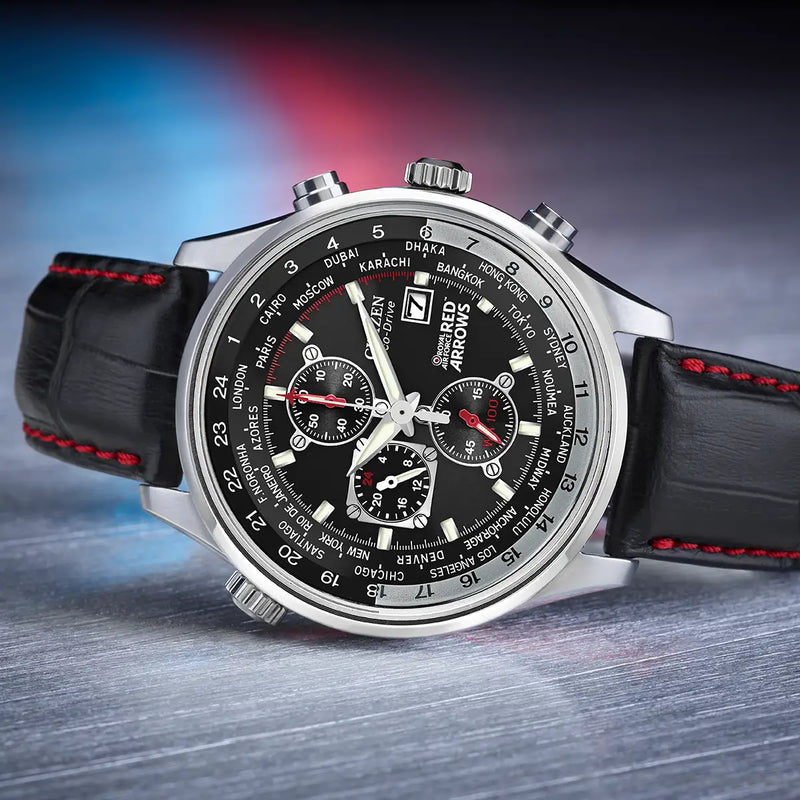 Citizen Red Arrows Chronograph Eco-Drive Men’s Leather Strap Watch CA0080-03E