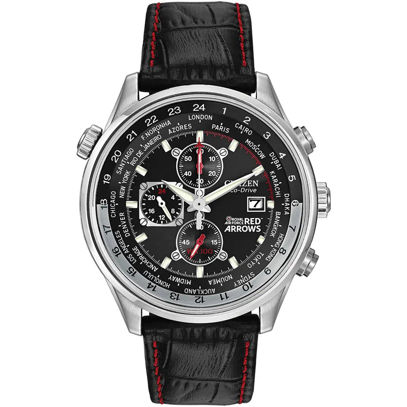 Citizen Red Arrows Chronograph Eco-Drive Men’s Leather Strap Watch CA0080-03E