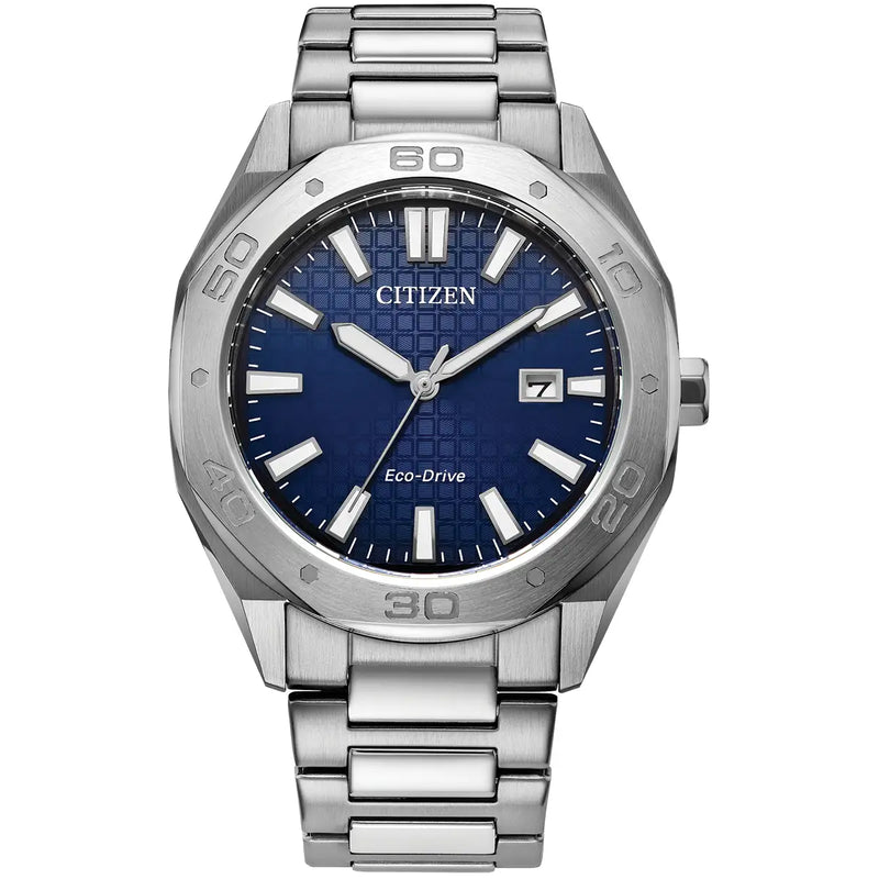 Citizen Eco-Drive Men’s Sport Blue Dial Stainless Steel Watch BM7630-80L