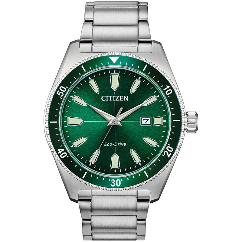 Citizen Vintage Sport Eco-Drive Men’s Green Dial Stainless Steel Watch AW1598-70X