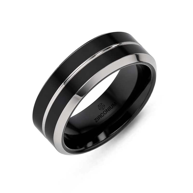 Zirconium Flat Profile Grooved Ring