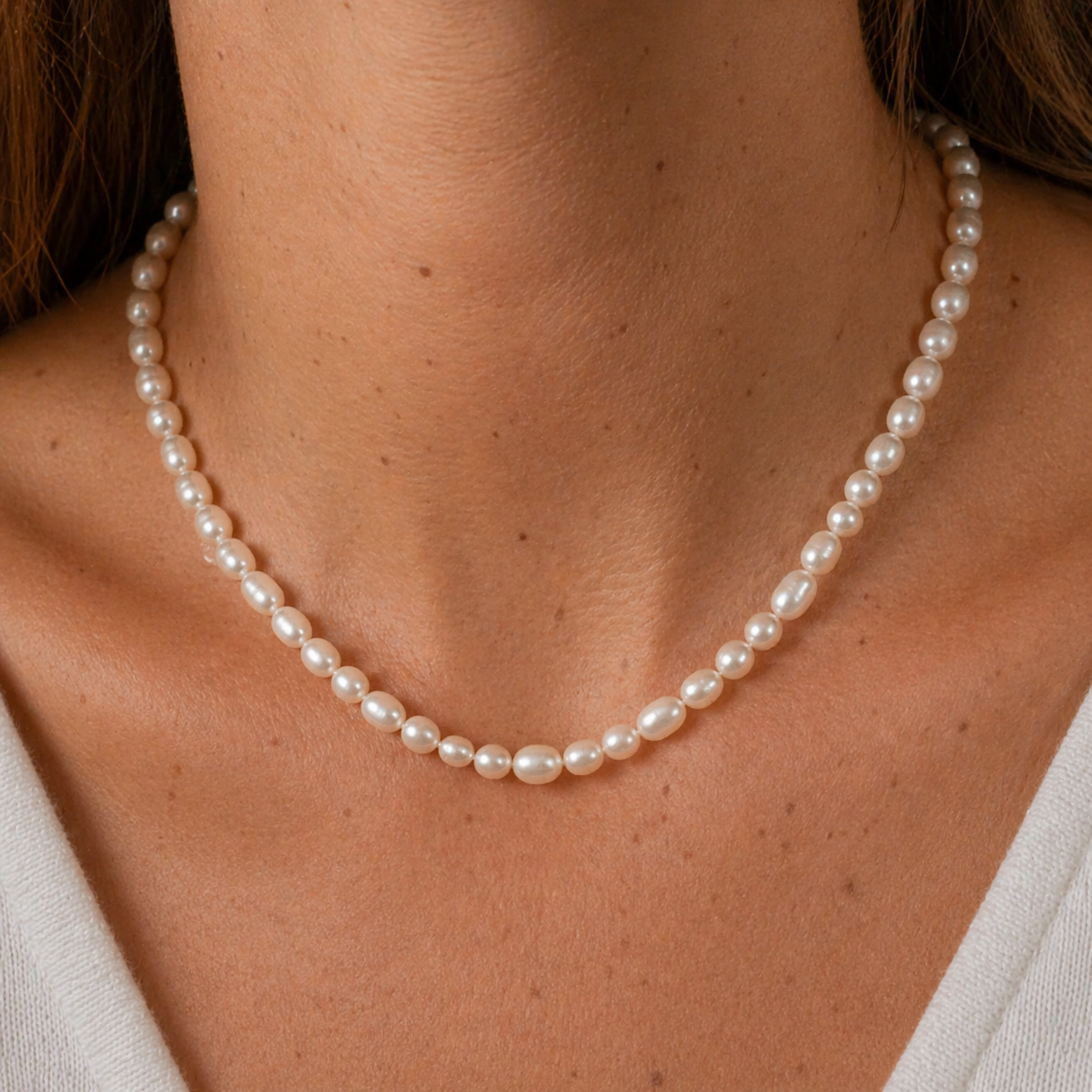9ct Yellow Gold Pearl Necklace 6.5mm