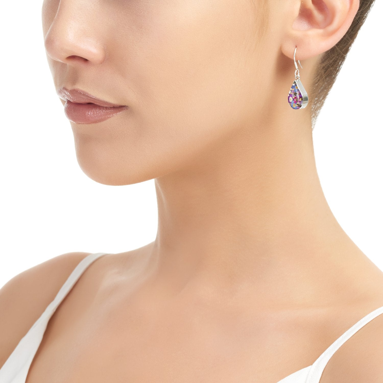 Sterling Silver Purple Haze Teardrop Earrings