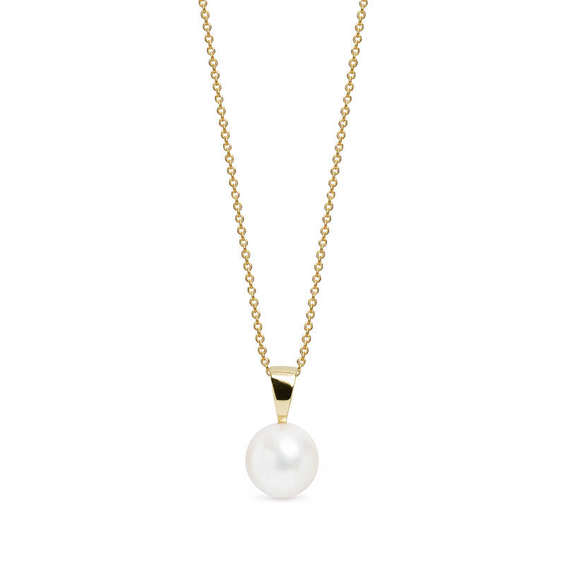 9ct Yellow Gold Pearl Round Pendant 8-8.5mm
