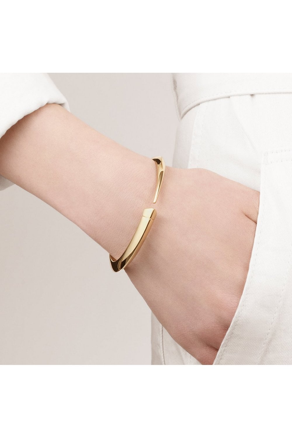 Yellow Gold Vermeil Tusk Bangle