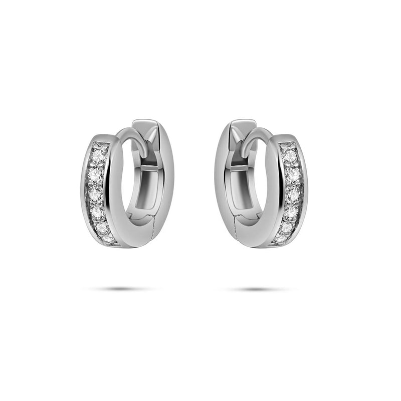 Silver Channel Set CZ Hoops 15mm