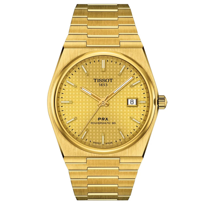 Tissot PRX Powermatic 80 40mm Gold Champagne Dial Watch
