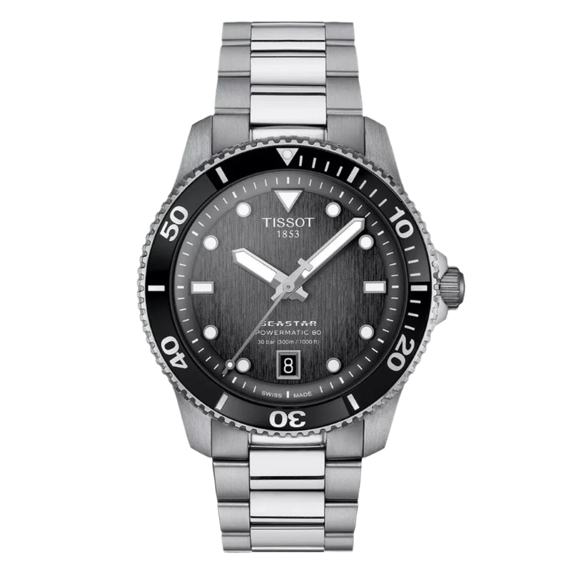 Tissot Seastar 1000 Powermatic 80 Graded Grey-Black Dial Watch