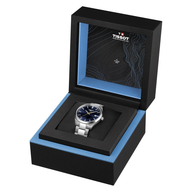 Tissot PR 100 Jungfraubahn Quartz 40mm Blue Dial Watch