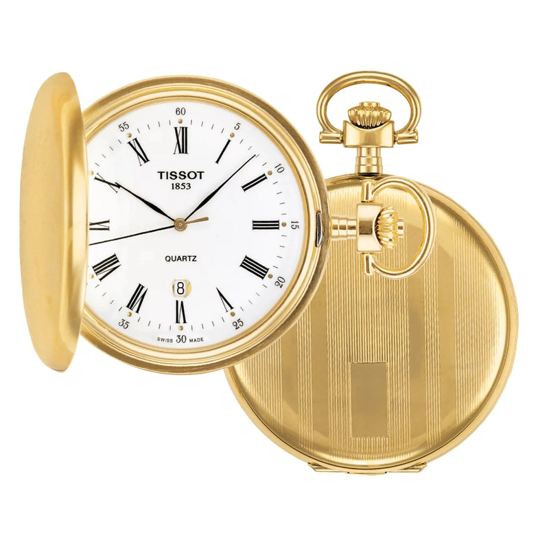 Tissot Gold Savonnette White Dial Pocket Watch