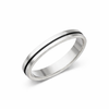 Whitby Jet 4mm Band with 1mm Half Inlay Ring