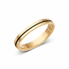 Whitby Jet 4mm Band with 1mm Half Inlay Ring
