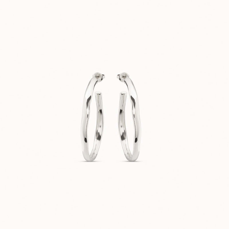 Silver Open Hoop Earrings