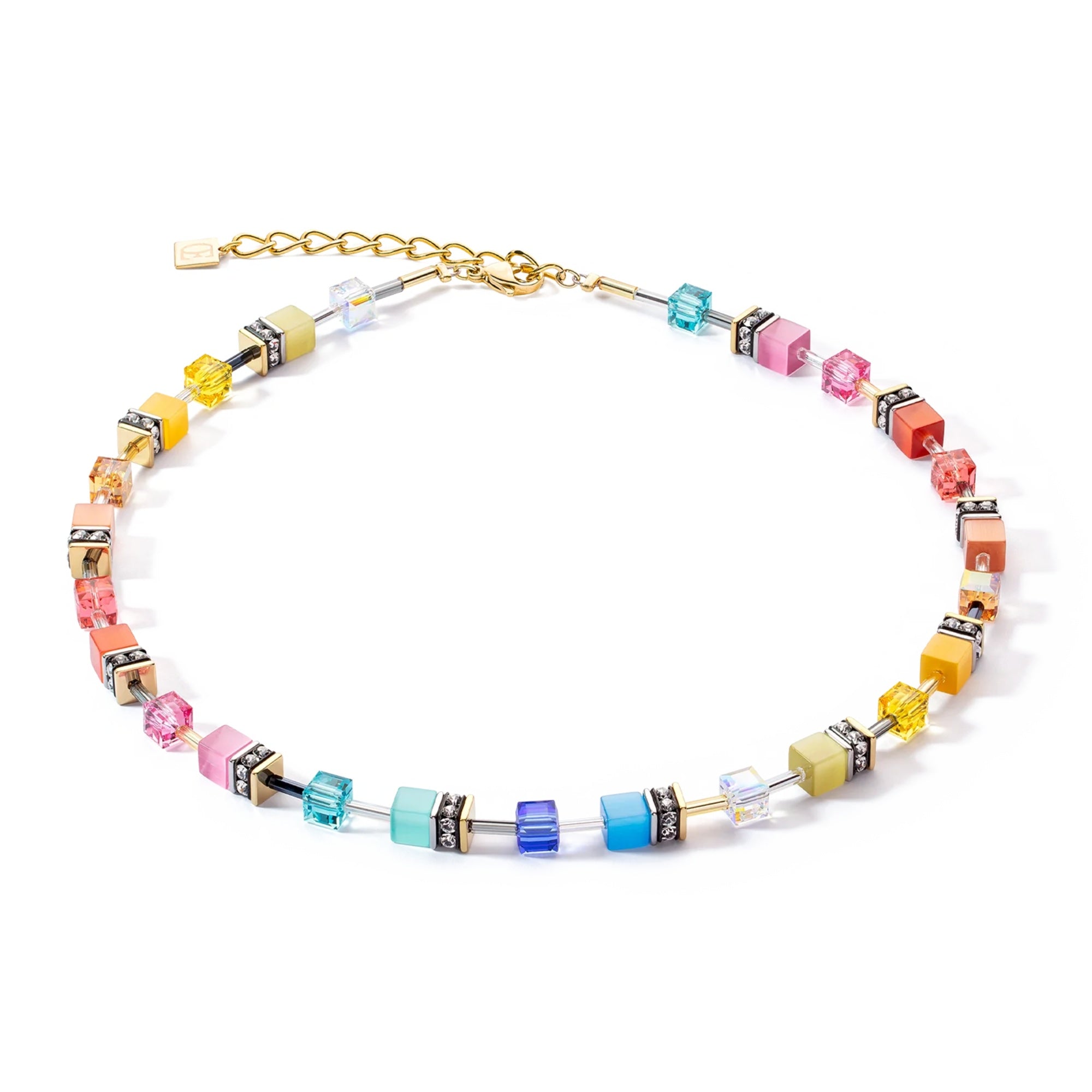 GeoCUBE Iconic Classic Multicolour Gold Necklace