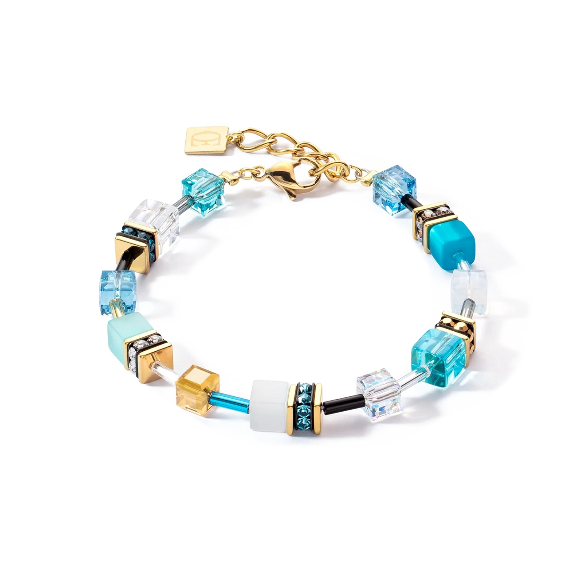 GeoCUBE Iconic Gold Turquoise Bracelet